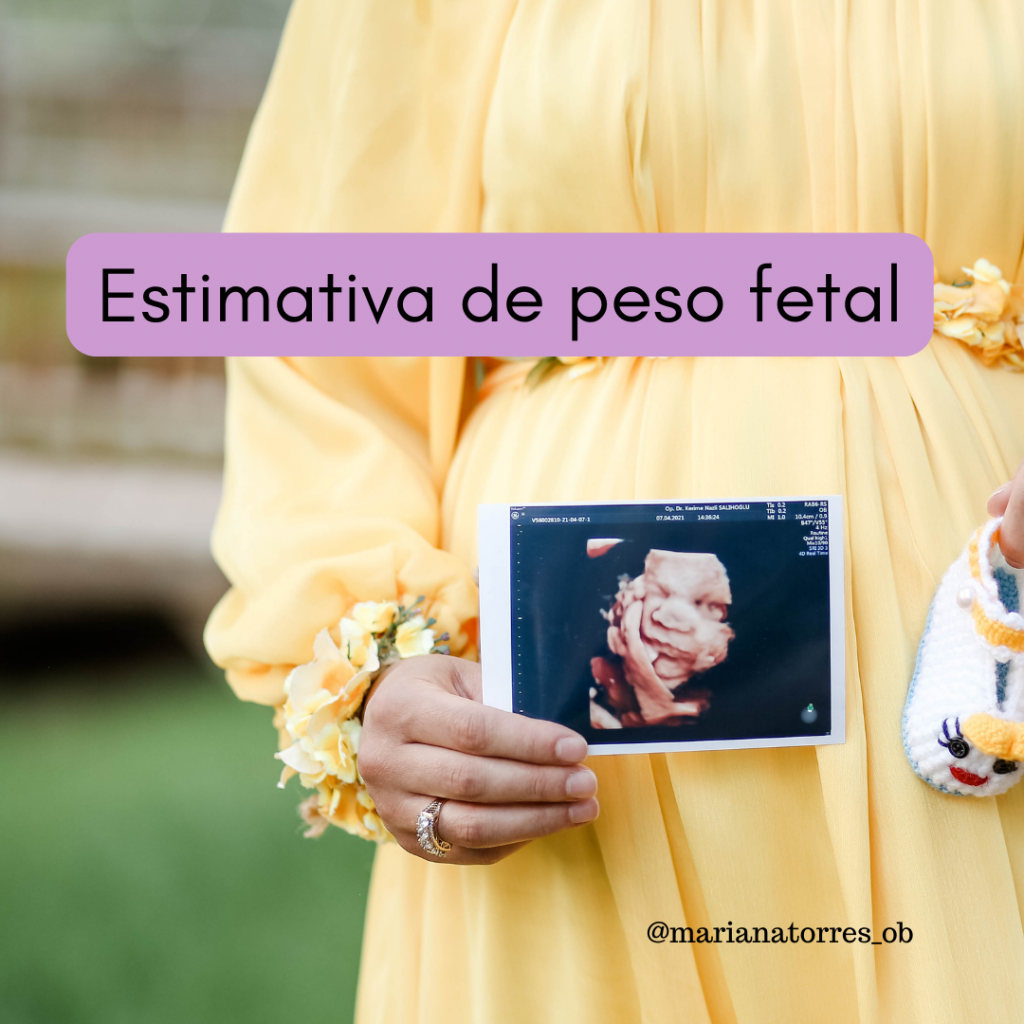 estimativa de peso fetal - gravida com ecografia na mão